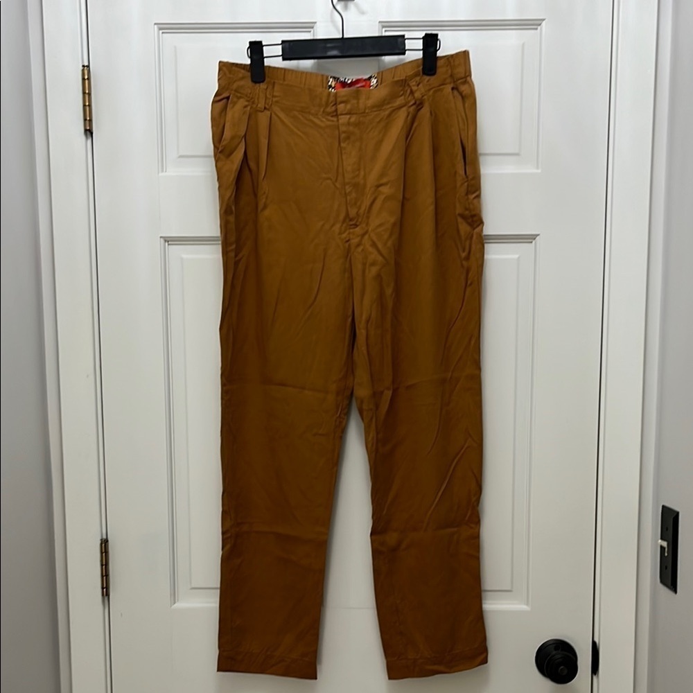 Anthropologie Cartonnier 100% Tencel Straight Leg Pleated Trousers - Size Medium